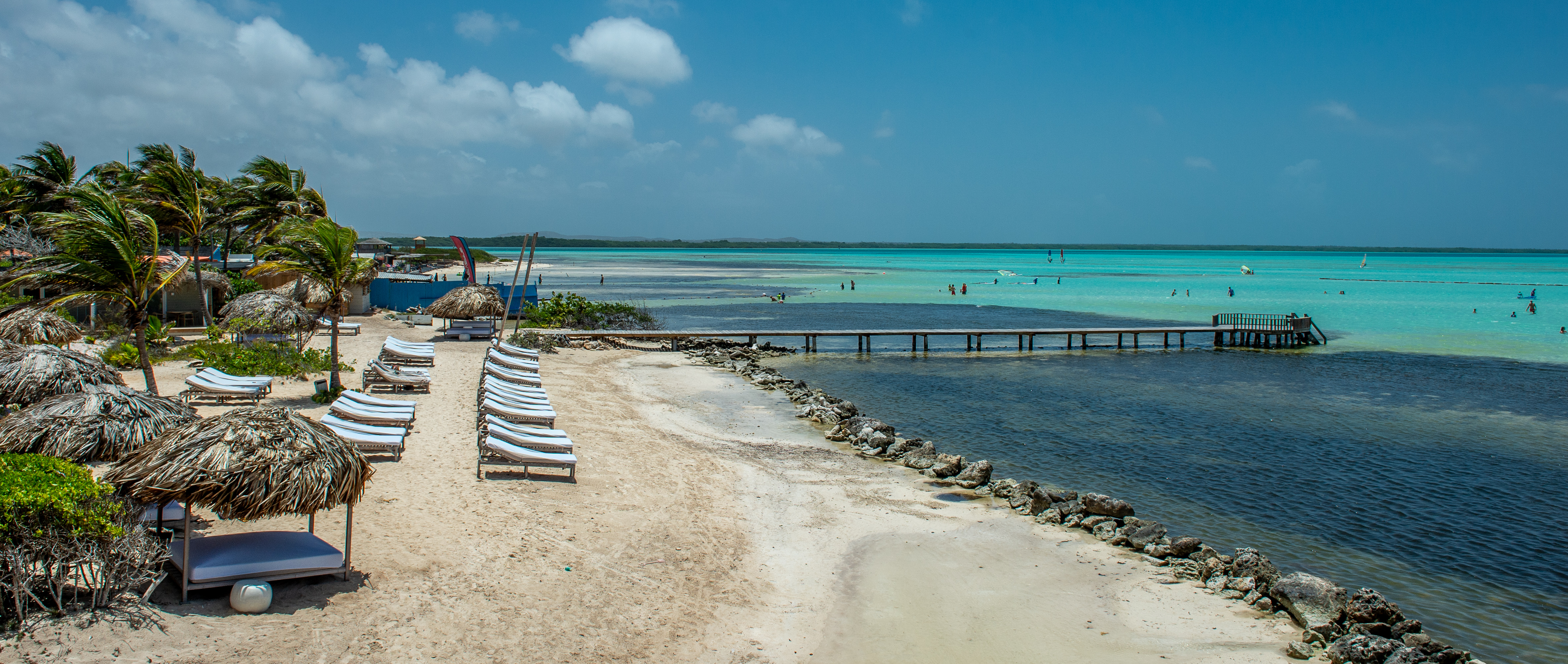 Pier side beach area